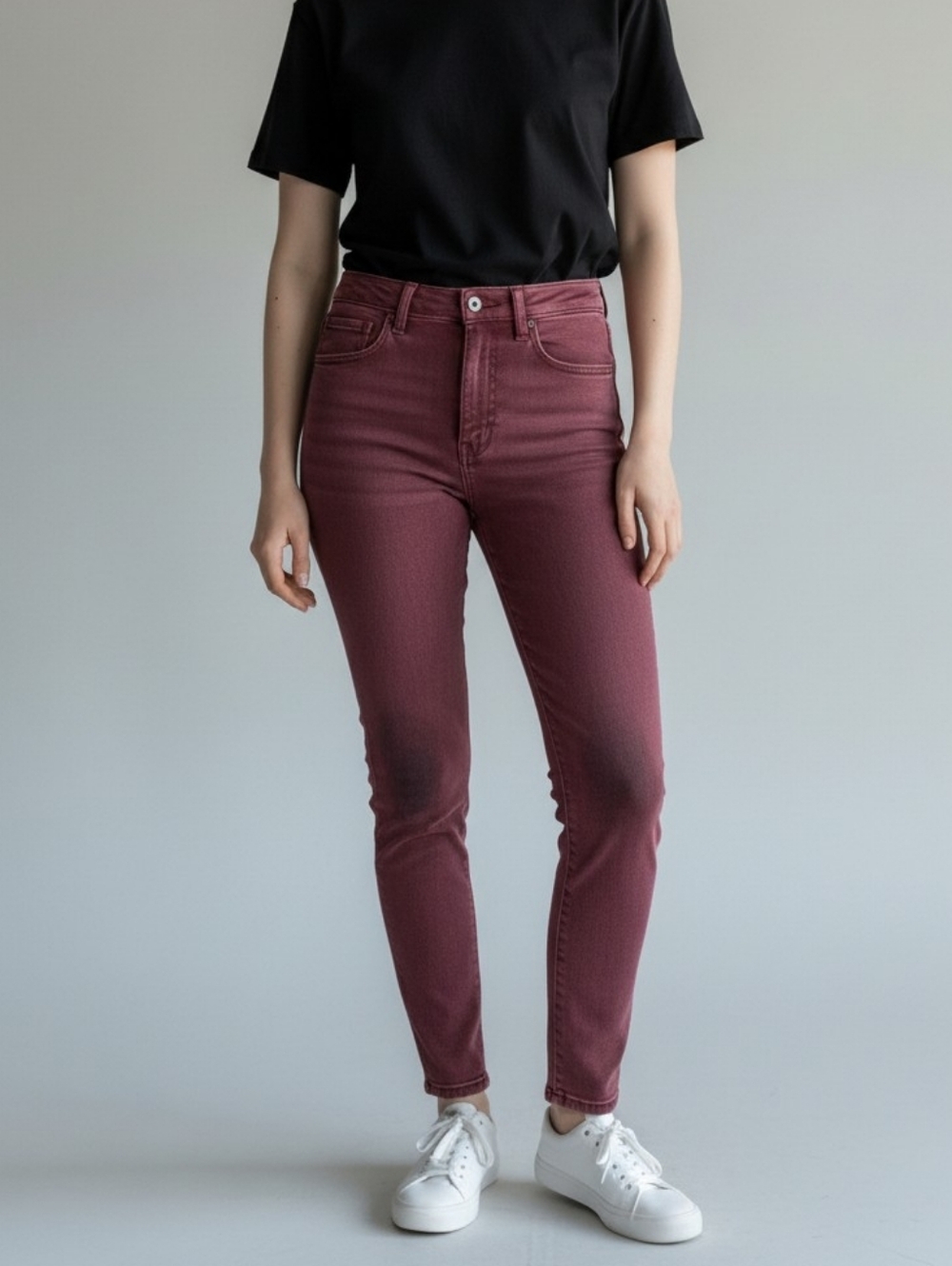 Rag & Bone Coated High Rise Skinny Jeans in Red Met Size 24